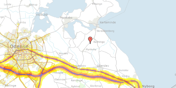 Trafikstøjkort på Rynkebyvej 202, 5350 Rynkeby