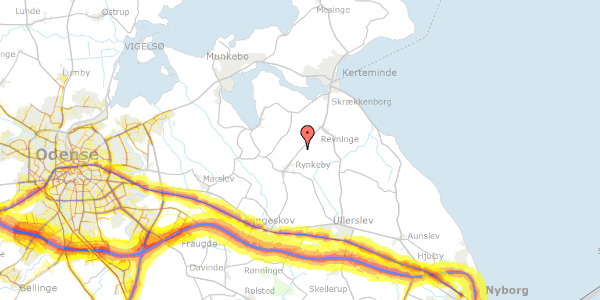 Trafikstøjkort på Rynkebyvej 231, 5350 Rynkeby