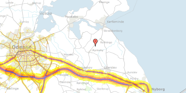 Trafikstøjkort på Rynkebyvej 256, 5350 Rynkeby