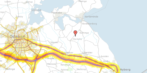 Trafikstøjkort på Rynkebyvej 269, 5350 Rynkeby