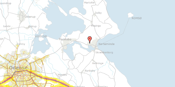 Trafikstøjkort på Strandgårds Alle 106, 5300 Kerteminde