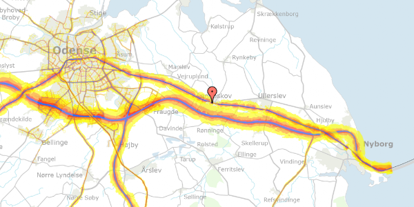 Trafikstøjkort på Bøgeparken 81, 5550 Langeskov