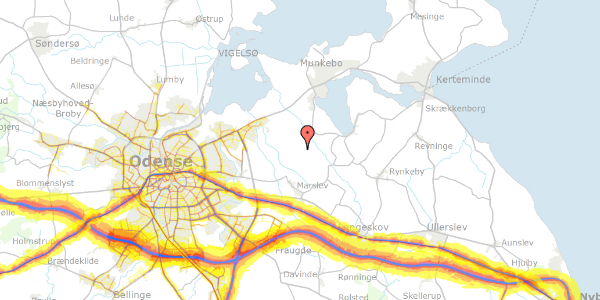 Trafikstøjkort på Engbjergvej 8, 5290 Marslev