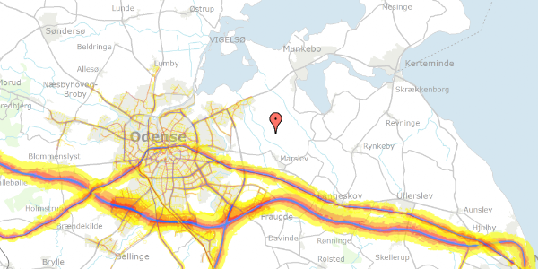 Trafikstøjkort på Holevvej 11, 5290 Marslev