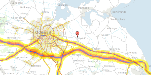 Trafikstøjkort på Marslev Byvej 8, 5290 Marslev
