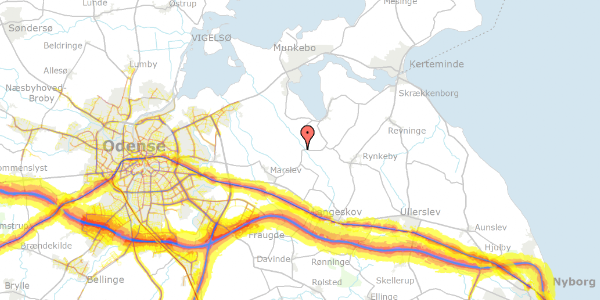 Trafikstøjkort på Mejerivejen 37, 5290 Marslev