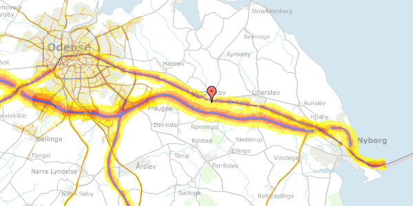 Trafikstøjkort på Røjrupvej 9, . 17, 5550 Langeskov