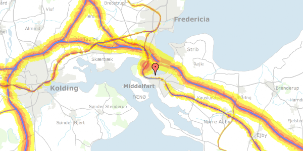 Trafikstøjkort på A C Hansens Alle 18, 5500 Middelfart