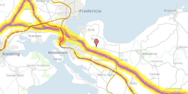 Trafikstøjkort på Bogensevej 78, 5500 Middelfart