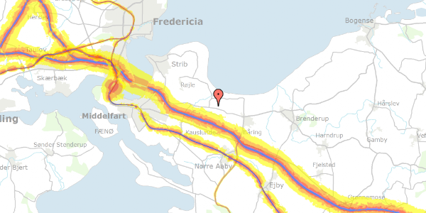 Trafikstøjkort på Bogensevej 123, st. 9, 5500 Middelfart