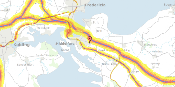 Trafikstøjkort på Brombærranken 5, 5500 Middelfart