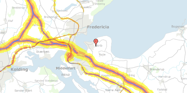 Trafikstøjkort på Emil Reesens Vej 12, 5500 Middelfart