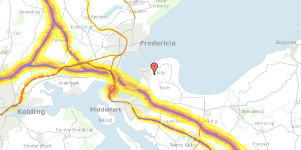 Trafikstøjkort på Emil Reesens Vej 20, 5500 Middelfart