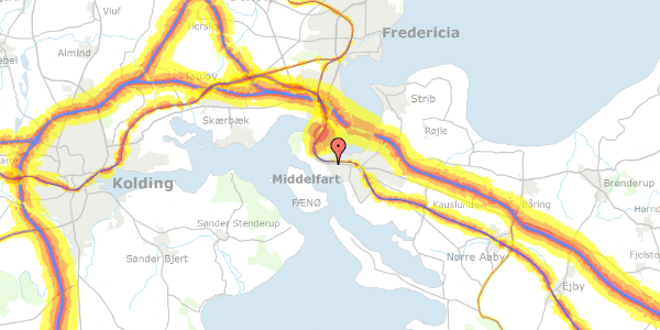 Trafikstøjkort på Fasanvej 7, 5500 Middelfart