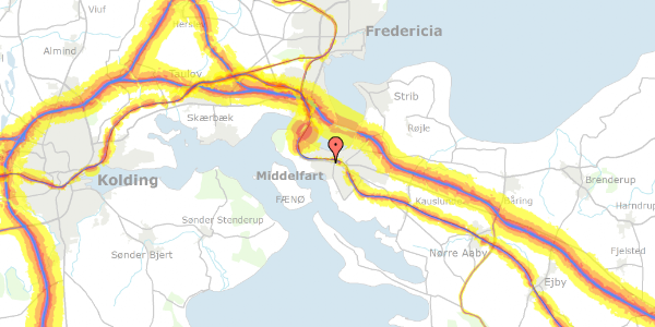 Trafikstøjkort på Finlandsvej 4, 5500 Middelfart