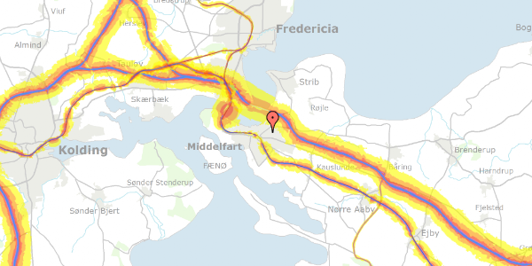 Trafikstøjkort på Havevej 15, 5500 Middelfart