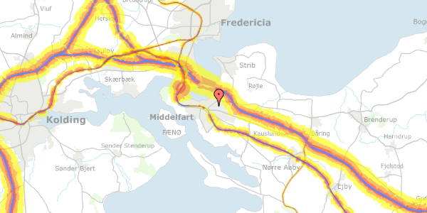 Trafikstøjkort på Havevej 21, 5500 Middelfart