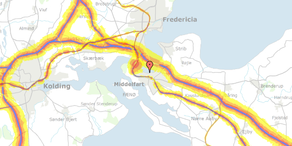 Trafikstøjkort på Havnegade 28, st. tv, 5500 Middelfart