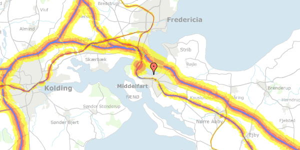 Trafikstøjkort på Havnegade 35C, 5500 Middelfart