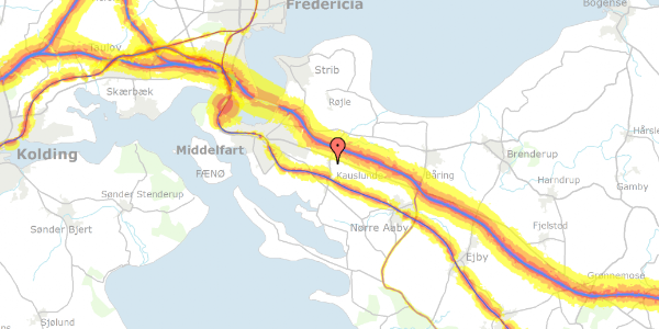 Trafikstøjkort på Kauslundevej 35, 5500 Middelfart