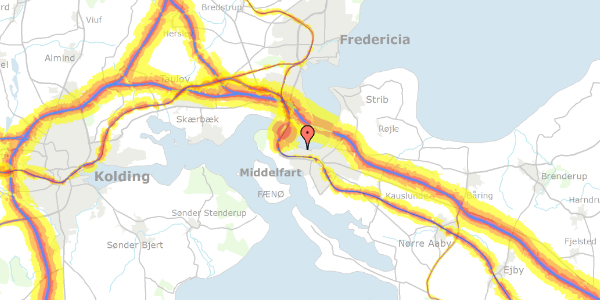 Trafikstøjkort på Knorregade 13, 5500 Middelfart