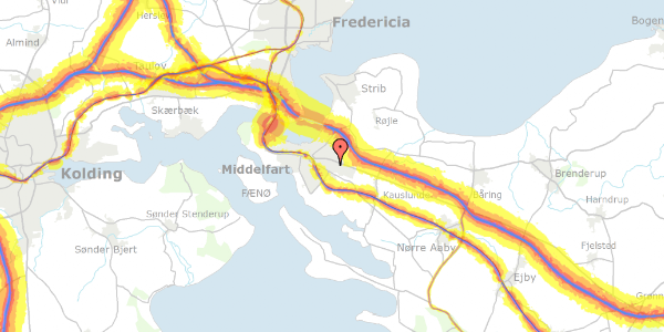 Trafikstøjkort på Kvædevænget 12, 5500 Middelfart