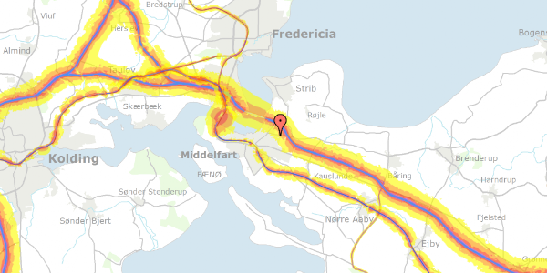 Trafikstøjkort på Lollandsvej 11, 5500 Middelfart