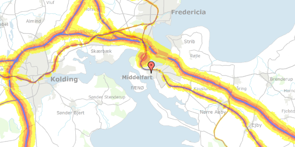 Trafikstøjkort på Lærkevej 5, 5500 Middelfart