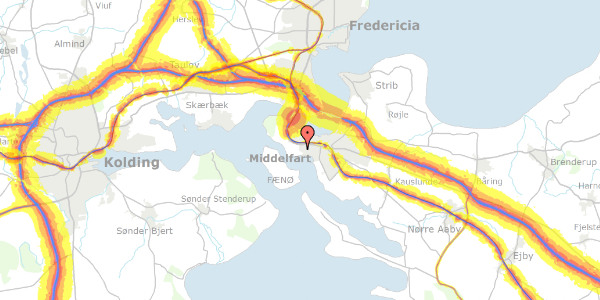 Trafikstøjkort på Lærkevej 15, 5500 Middelfart