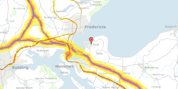 Trafikstøjkort på Løkkevej 22, 5500 Middelfart