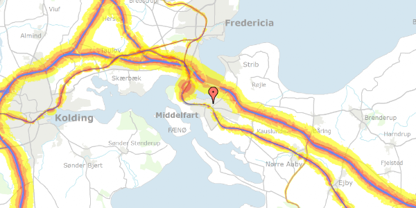 Trafikstøjkort på Meyersgade 25, 5500 Middelfart