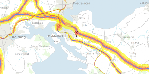 Trafikstøjkort på Morelgrenen 54, 5500 Middelfart