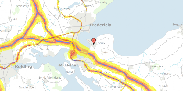 Trafikstøjkort på Møllebakken 41, 5500 Middelfart