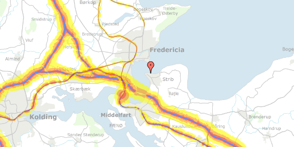 Trafikstøjkort på Nørre Alle 11, 5500 Middelfart