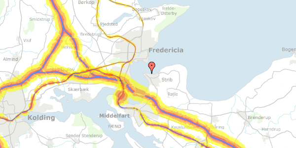 Trafikstøjkort på Nørre Alle 22, 5500 Middelfart