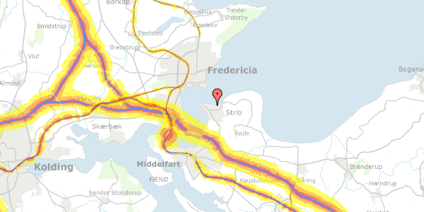 Trafikstøjkort på Nørre Alle 56, 5500 Middelfart