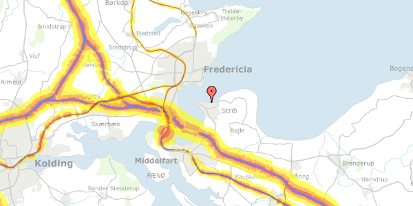 Trafikstøjkort på Nørre Alle 57, 5500 Middelfart