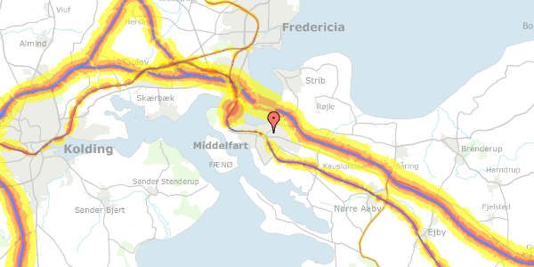 Trafikstøjkort på Perikonvej 31, 5500 Middelfart