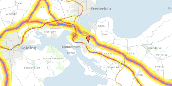 Trafikstøjkort på Perikonvej 41, 5500 Middelfart