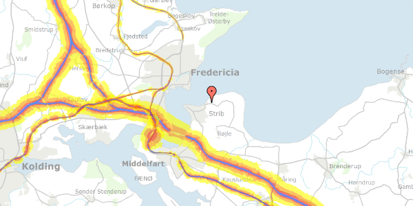 Trafikstøjkort på Provstebakken 19, 5500 Middelfart