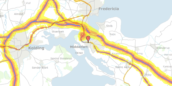 Trafikstøjkort på Skovgården 2, 2. tv, 5500 Middelfart