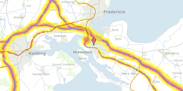 Trafikstøjkort på Smedegade 17, 5500 Middelfart