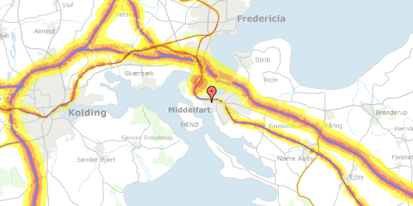 Trafikstøjkort på Solsortevej 3, 5500 Middelfart