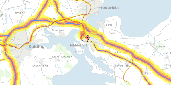 Trafikstøjkort på Solsortevej 24, 5500 Middelfart