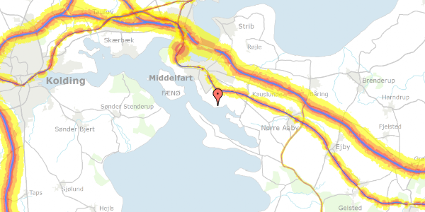 Trafikstøjkort på Svenstrup Strand 13, 5500 Middelfart