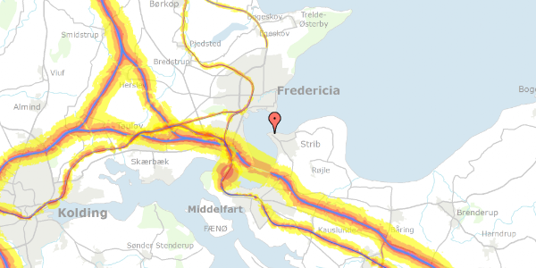 Trafikstøjkort på Tjærepletten 16, 5500 Middelfart