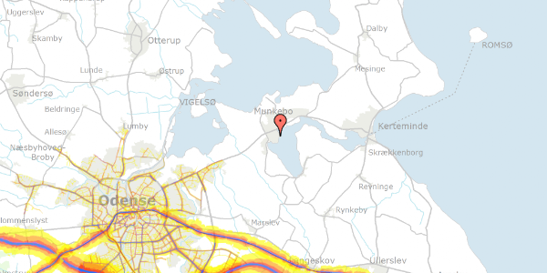 Trafikstøjkort på Ølunden 7, 5330 Munkebo