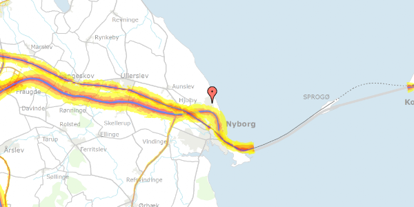 Trafikstøjkort på Hjortevænget 146, 5800 Nyborg