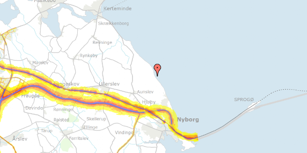 Trafikstøjkort på Nordenhusevej 3, 5800 Nyborg