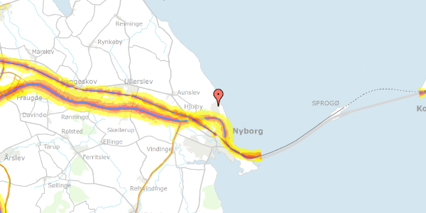 Trafikstøjkort på Rådyrvænget 135, 5800 Nyborg